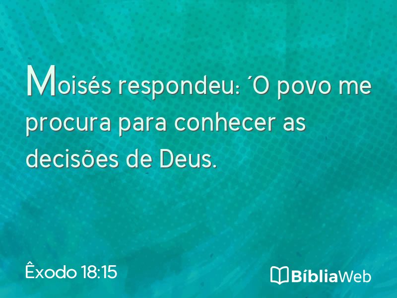 Êxodo 18:15 em imagem para compartilhar