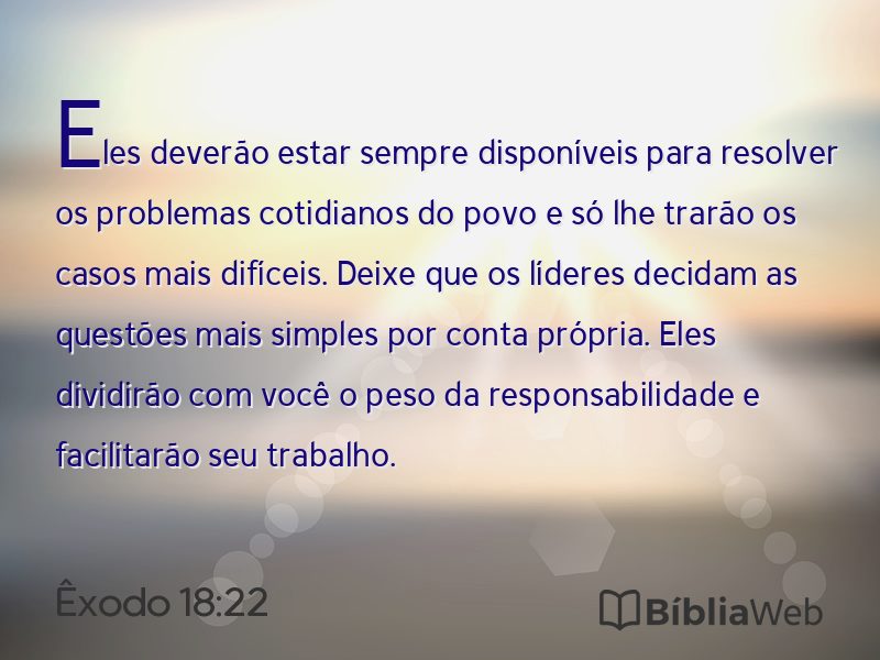 Êxodo 18:22 em imagem para compartilhar