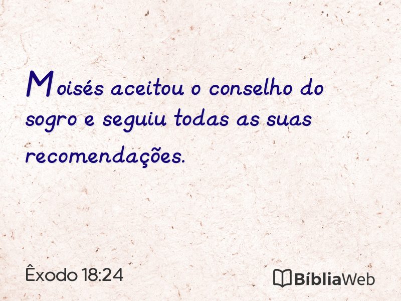 Êxodo 18:24 em imagem para compartilhar