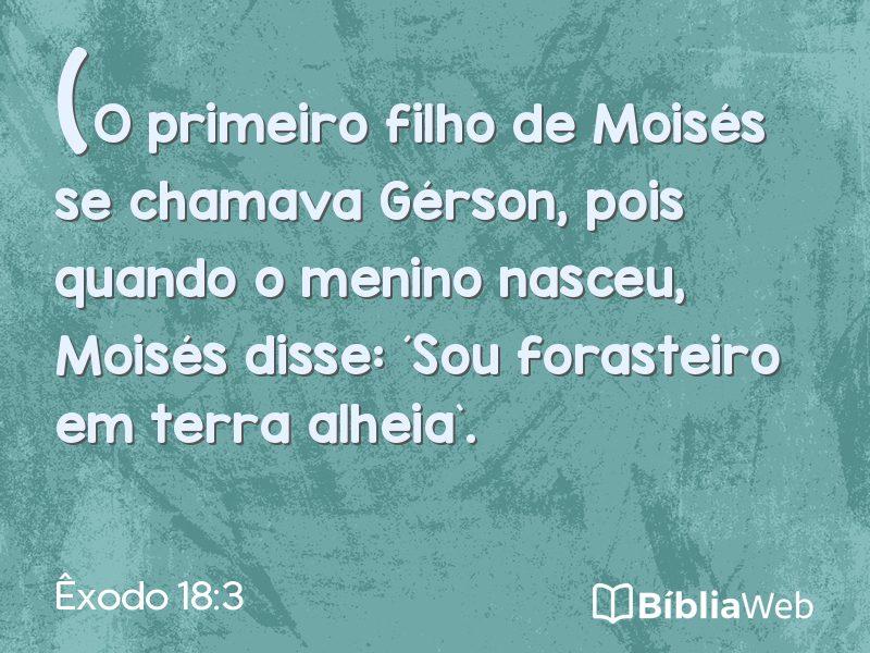 Êxodo 18:3 em imagem para compartilhar