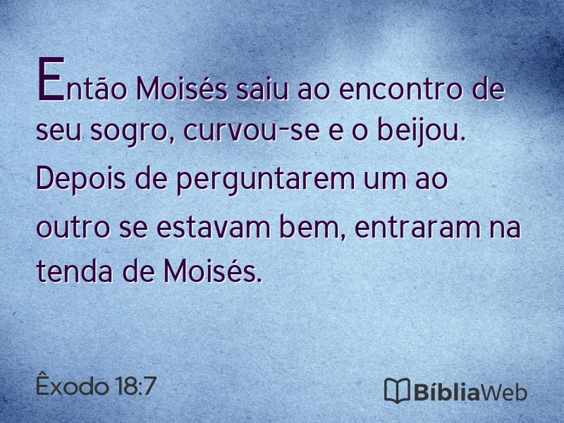 Êxodo 18:7 em imagem para compartilhar