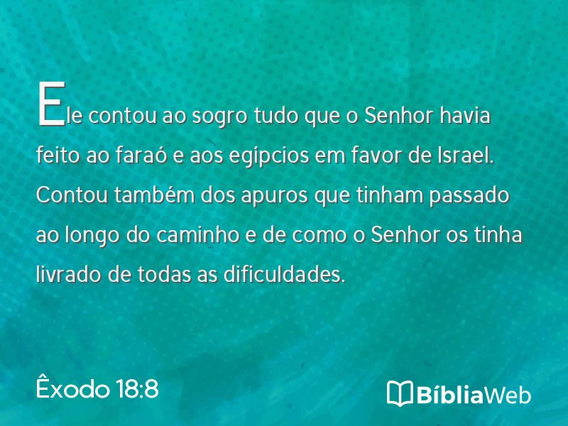 Êxodo 18:8 em imagem para compartilhar