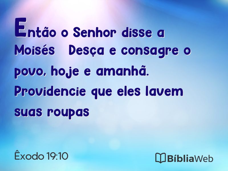 Êxodo 19:10 em imagem para compartilhar