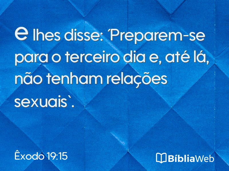 Êxodo 19:15 em imagem para compartilhar