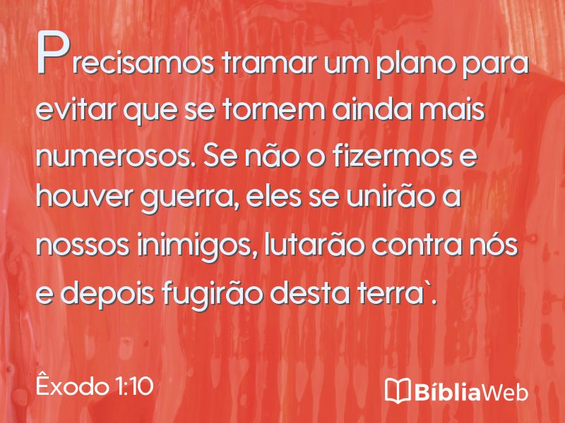 Êxodo 1:10 em imagem para compartilhar