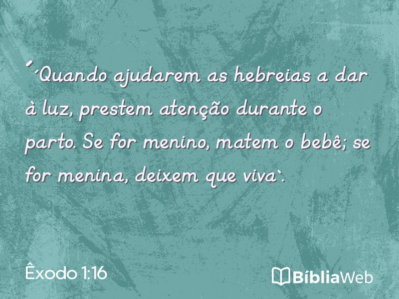 Êxodo 1:16 em imagem para compartilhar