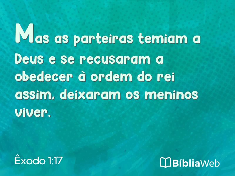 Êxodo 1:17 em imagem para compartilhar