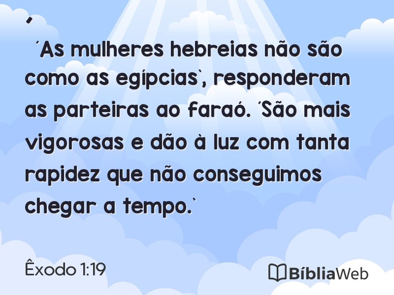 Êxodo 1:19 em imagem para compartilhar