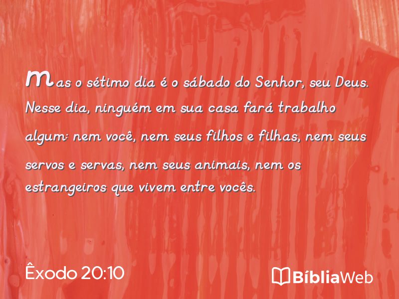 Êxodo 20:10 em imagem para compartilhar
