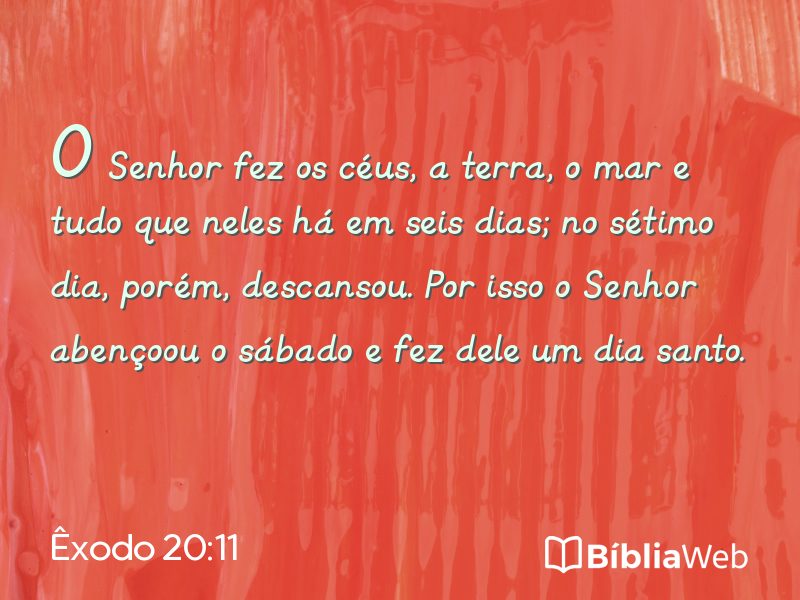 Êxodo 20:11 em imagem para compartilhar