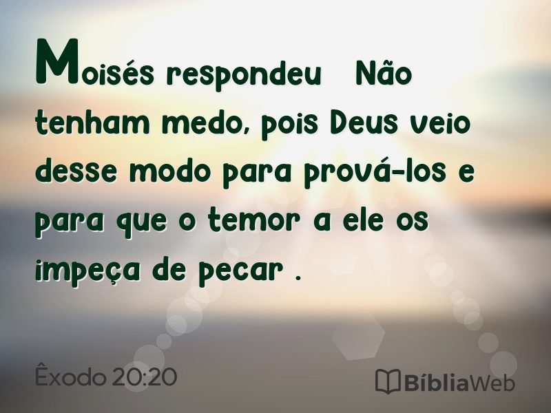 Êxodo 20:20 em imagem para compartilhar