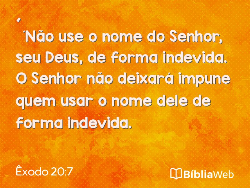 Êxodo 20:7 em imagem para compartilhar