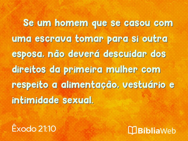 Êxodo 21:10 em imagem para compartilhar