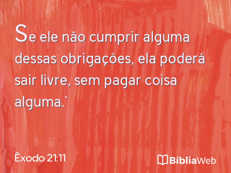 Êxodo 21:11 em imagem para compartilhar