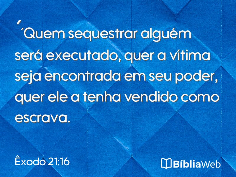 Êxodo 21:16 em imagem para compartilhar