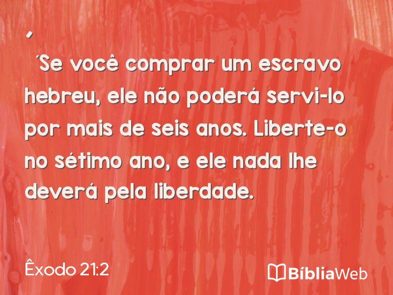 Êxodo 21:2 em imagem para compartilhar