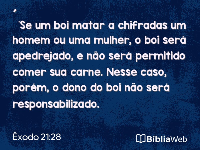 Êxodo 21:28 em imagem para compartilhar