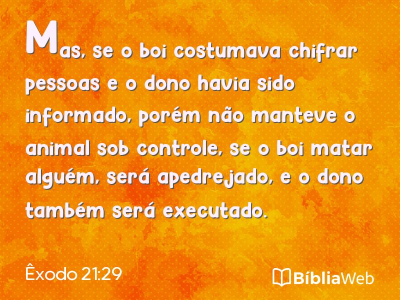 Êxodo 21:29 em imagem para compartilhar