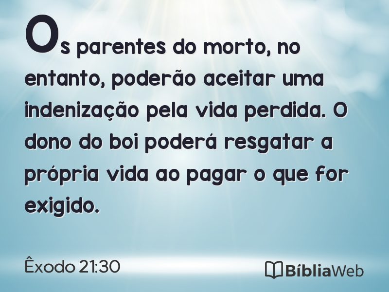 Êxodo 21:30 em imagem para compartilhar