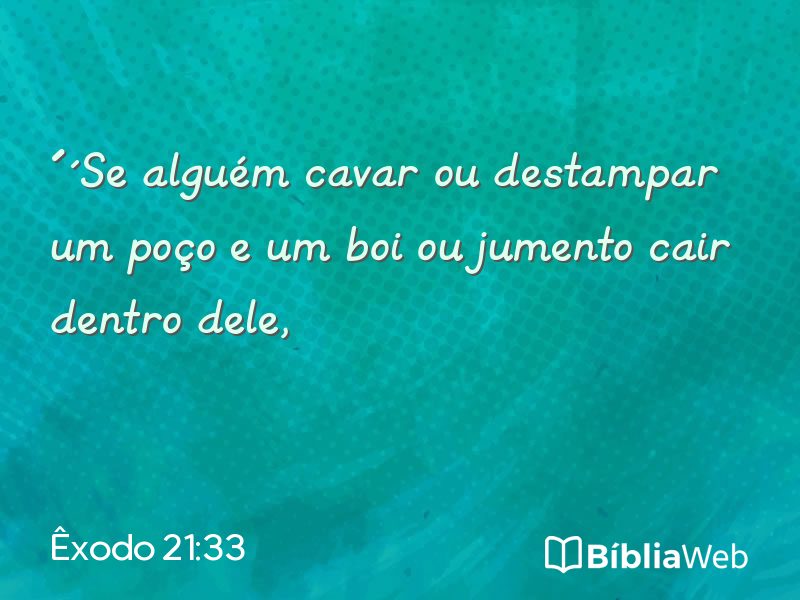 Êxodo 21:33 em imagem para compartilhar