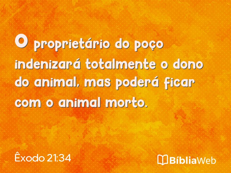 Êxodo 21:34 em imagem para compartilhar