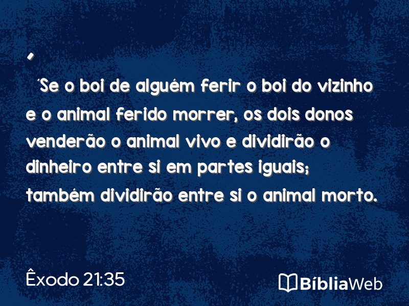 Êxodo 21:35 em imagem para compartilhar