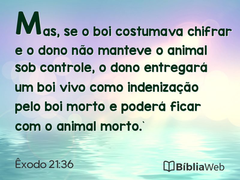 Êxodo 21:36 em imagem para compartilhar
