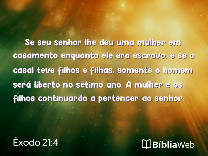 Êxodo 21:4 em imagem para compartilhar