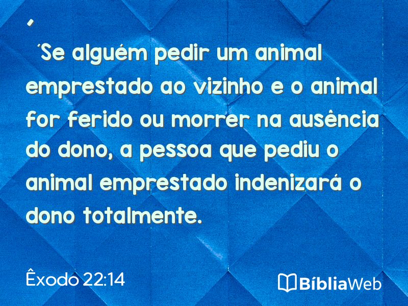 Êxodo 22:14 em imagem para compartilhar