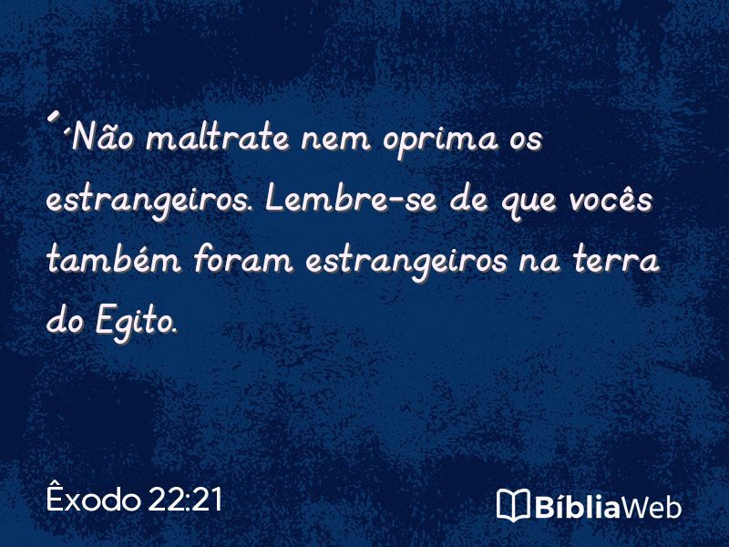 Êxodo 22:21 em imagem para compartilhar