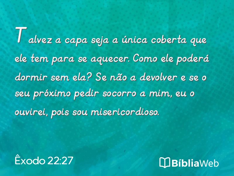 Êxodo 22:27 em imagem para compartilhar