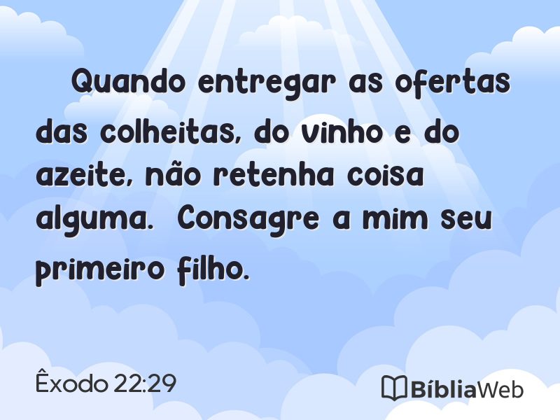 Êxodo 22:29 em imagem para compartilhar