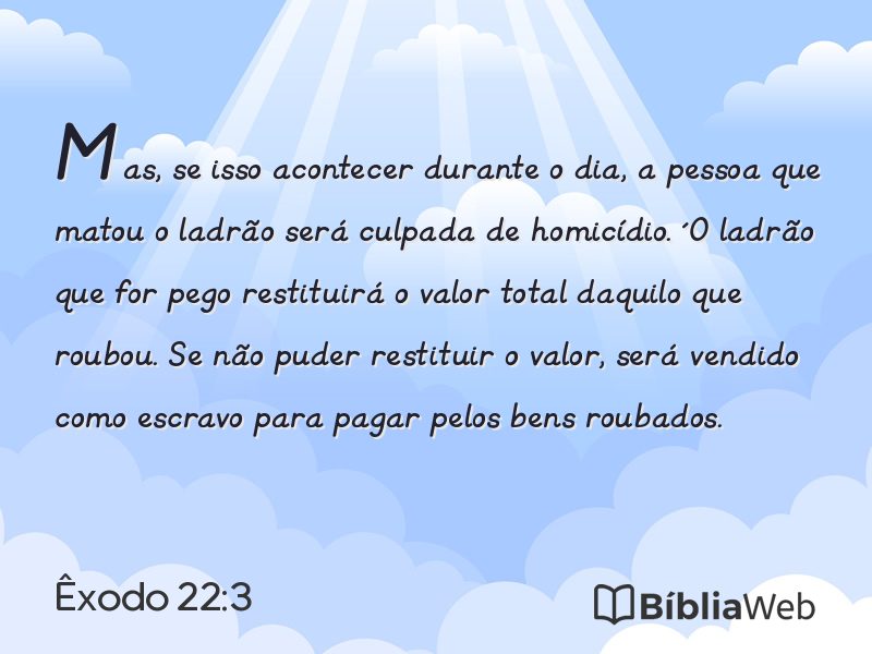 Êxodo 22:3 em imagem para compartilhar