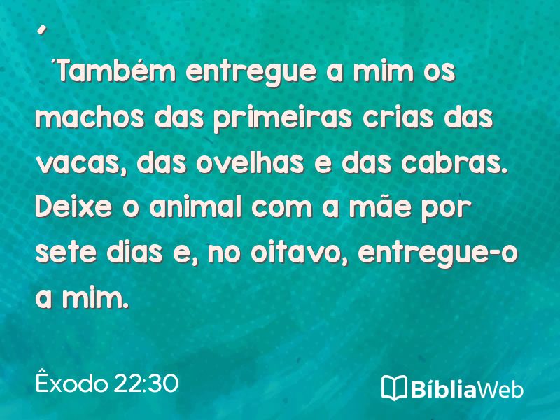 Êxodo 22:30 em imagem para compartilhar