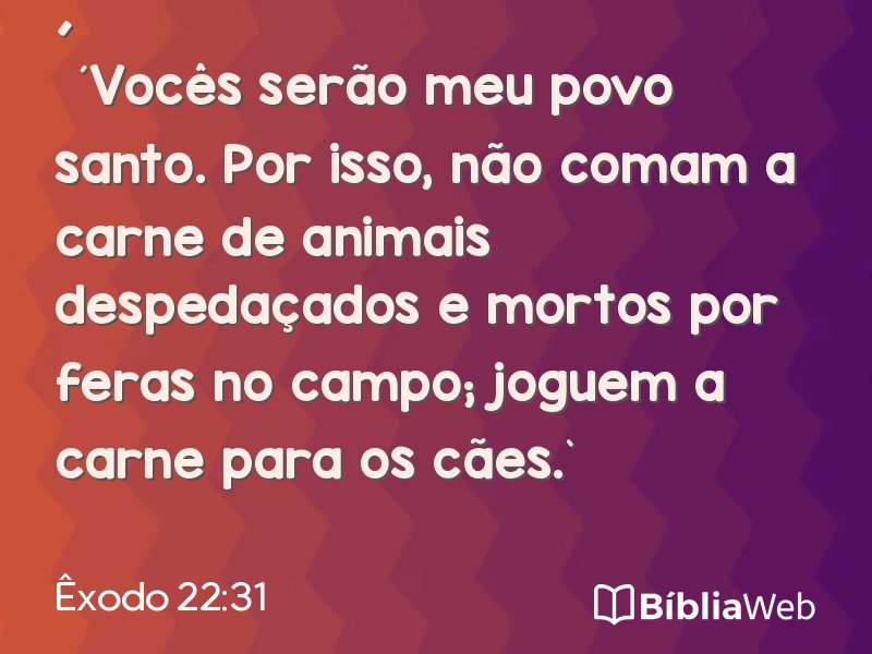 Êxodo 22:31 em imagem para compartilhar