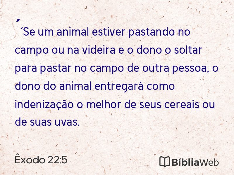 Êxodo 22:5 em imagem para compartilhar