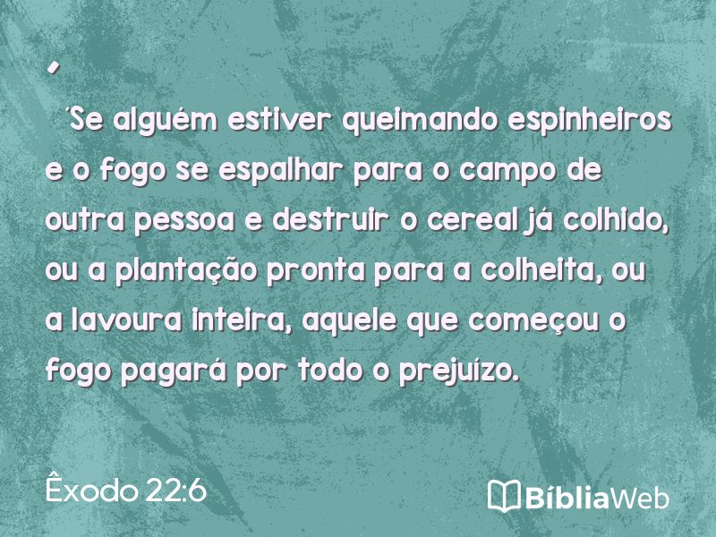 Êxodo 22:6 em imagem para compartilhar