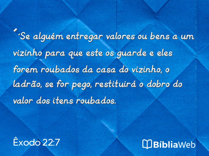 Êxodo 22:7 em imagem para compartilhar