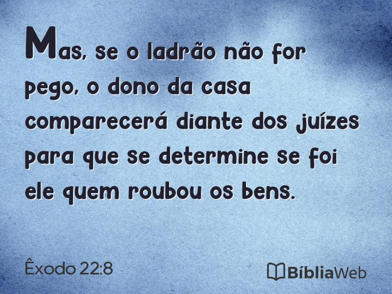 Êxodo 22:8 em imagem para compartilhar