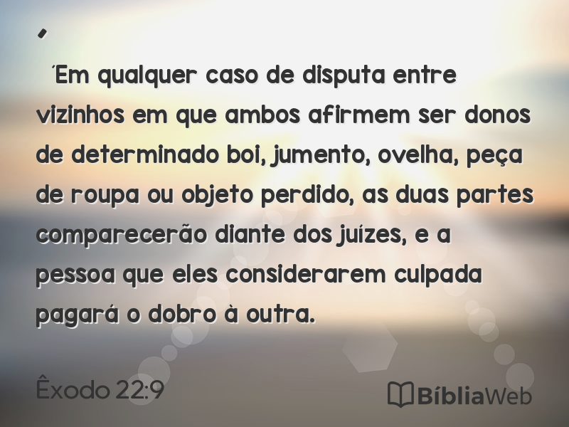 Êxodo 22:9 em imagem para compartilhar