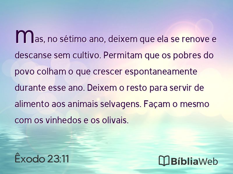 Êxodo 23:11 em imagem para compartilhar
