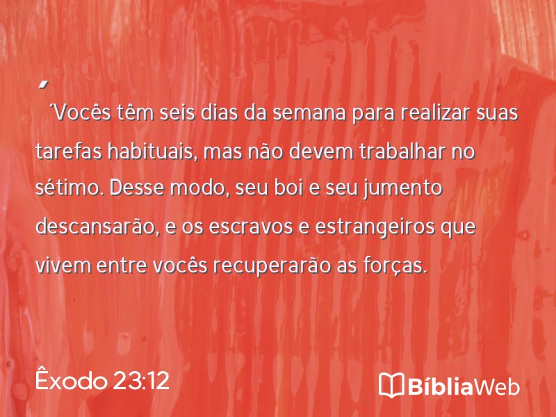 Êxodo 23:12 em imagem para compartilhar