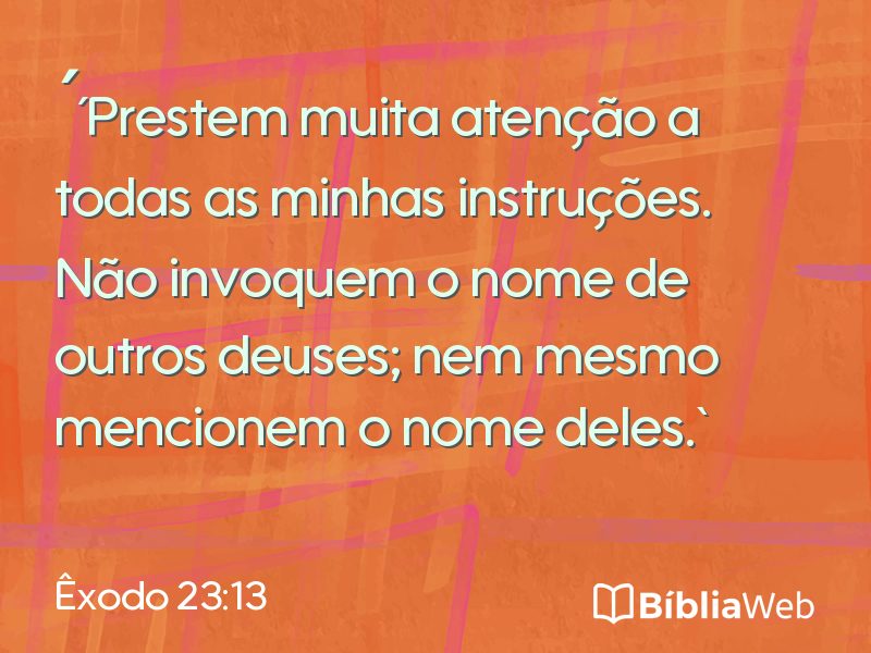 Êxodo 23:13 em imagem para compartilhar
