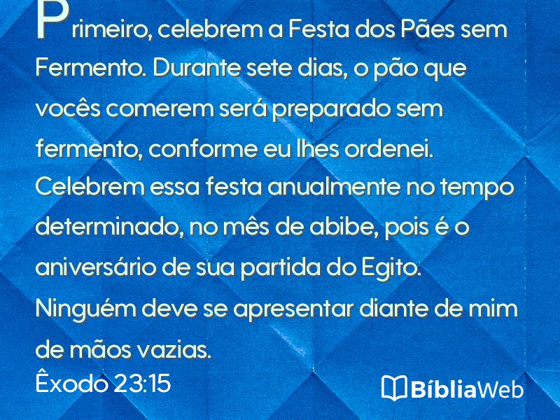 Êxodo 23:15 em imagem para compartilhar