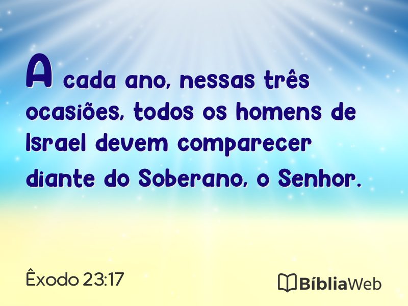 Êxodo 23:17 em imagem para compartilhar