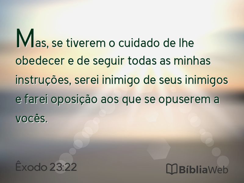 Êxodo 23:22 em imagem para compartilhar