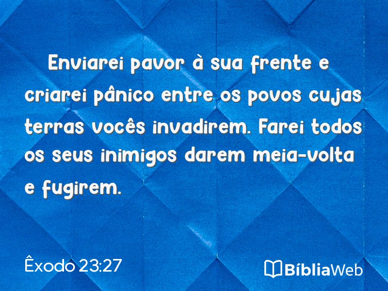 Êxodo 23:27 em imagem para compartilhar