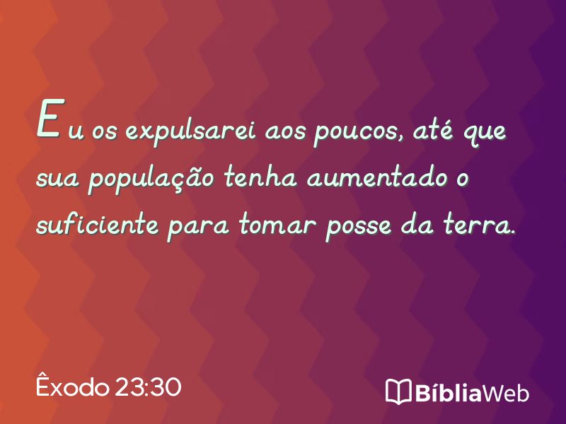 Êxodo 23:30 em imagem para compartilhar