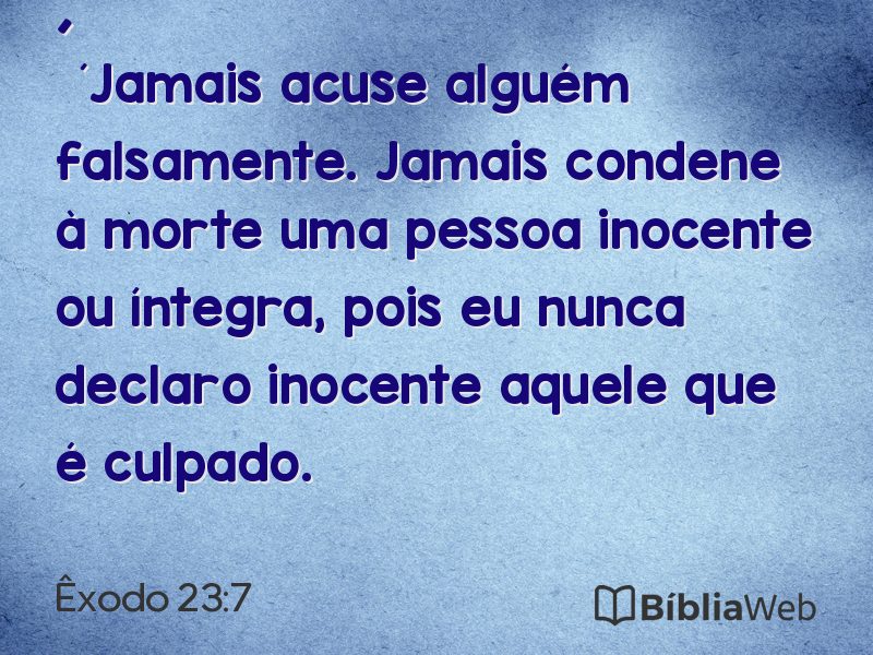 Êxodo 23:7 em imagem para compartilhar
