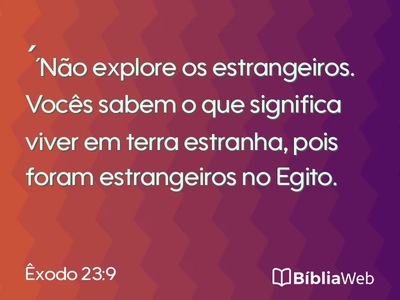 Êxodo 23:9 em imagem para compartilhar